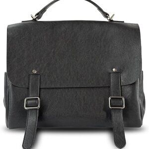 Black Leather 3-in-1 Backpack Handbag Tote for Women Work Travel Casual